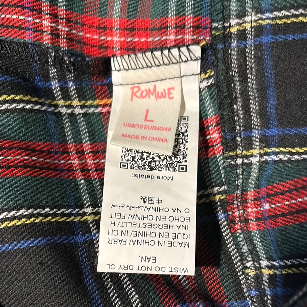 Romwe Plaid Pants - Red, Green, and Black - Picture 2 of 3
